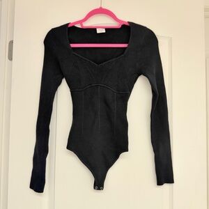 WORN ONCE Abercrombie Black Long Sleeve Bodysuit Size S